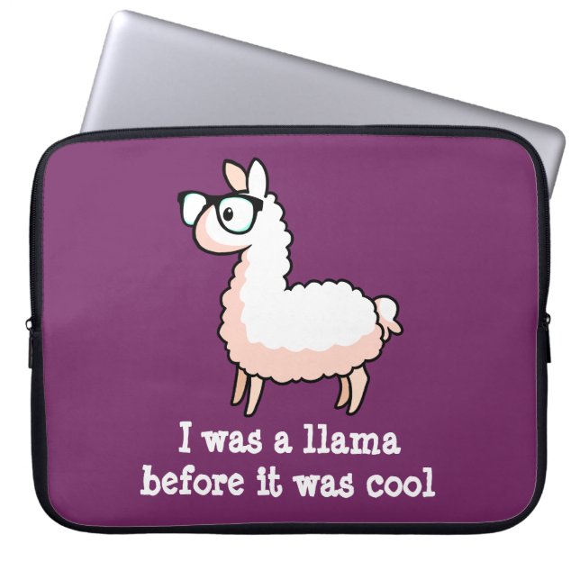 Hipster Llama Laptop Sleeve (Voorkant)
