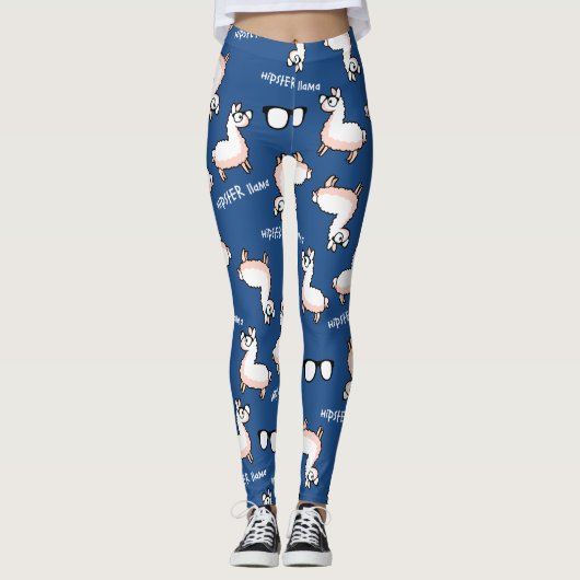 Hipster Llama Madness Leggings (Voorkant)