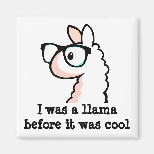 Hipster Llama Magneet (Voorkant)