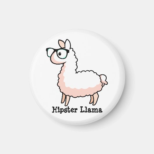Hipster Llama Magneet (Voorkant)