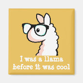 Hipster Llama Magneet (Voorkant)