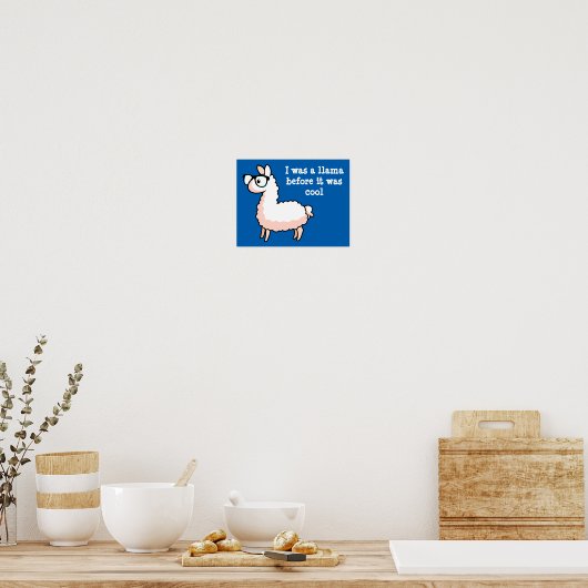 Hipster Llama Poster (Keuken)