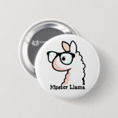 Hipster Llama Ronde Button 5,7 Cm (Voorkant /achterkant)