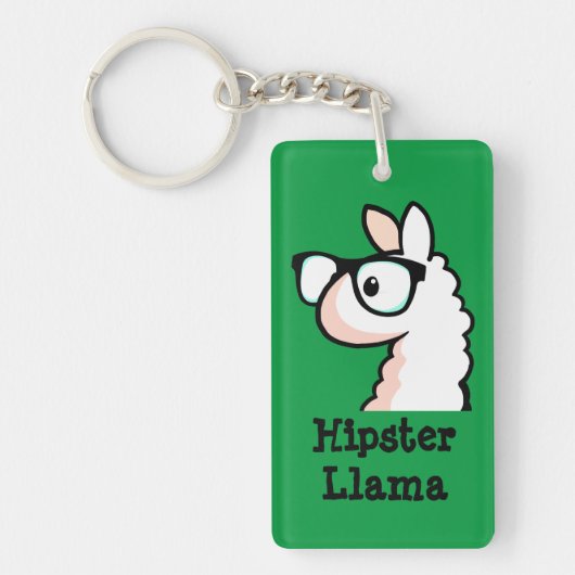 Hipster Llama Sleutelhanger (Voorkant)