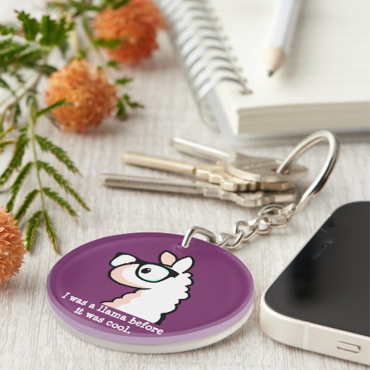 Hipster Llama Sleutelhanger (Voorkant Rechts)