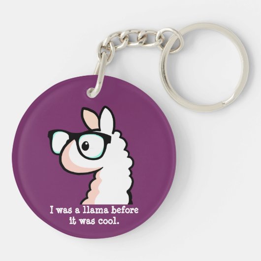 Hipster Llama Sleutelhanger (Achterkant)