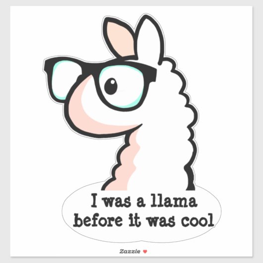 Hipster Llama Sticker (Vel)