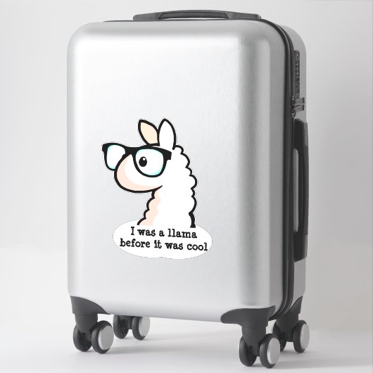 Hipster Llama Sticker (Koffer)