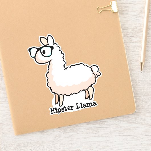 Hipster Llama Sticker (Notitieboek)