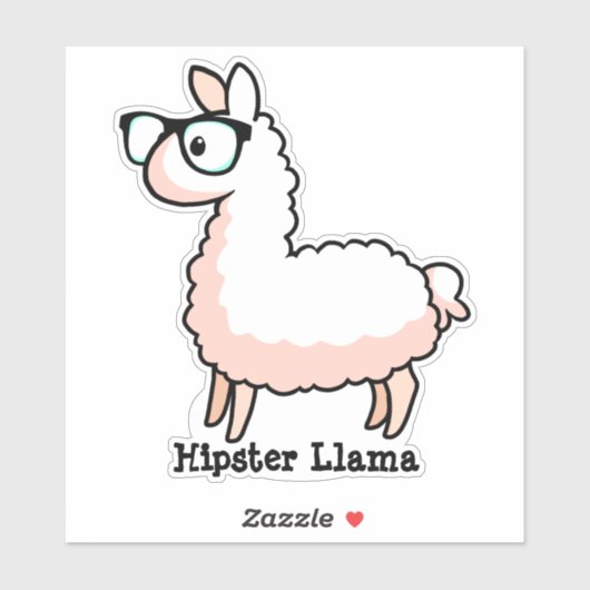 Hipster Llama Sticker (Vel)