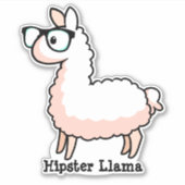Hipster Llama Sticker (Voorkant)