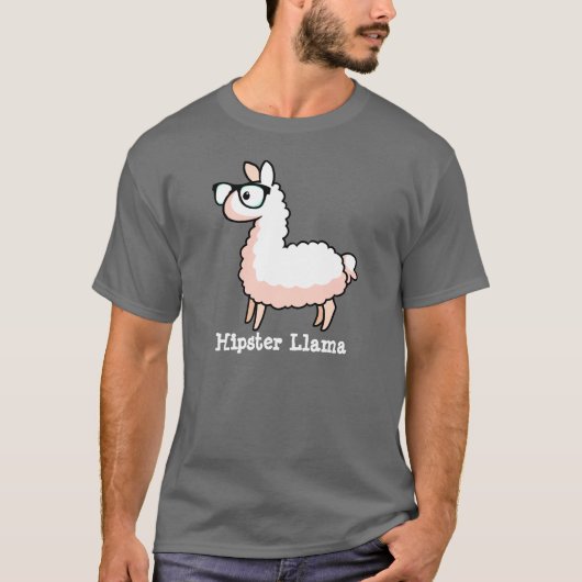 Hipster Llama T-shirt (Voorkant)