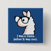 Hipster Llama Vierkante Button 5,1 Cm (Voorkant)