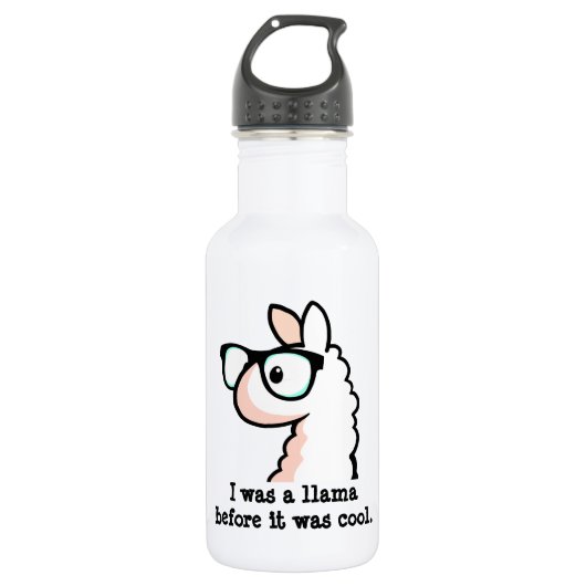 Hipster Llama Waterfles (Voorkant)