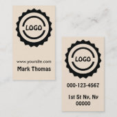 Hipster Logo Badge Visitekaartje (Voorkant / Achterkant)