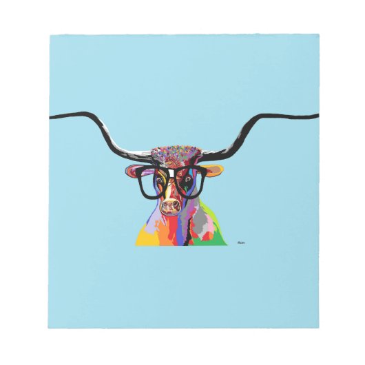 Hipster Longhorn Notitieblok (Voorkant)