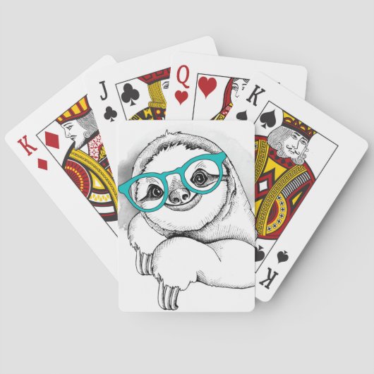 Hipster Luiaard Pokerkaarten (Achterkant)