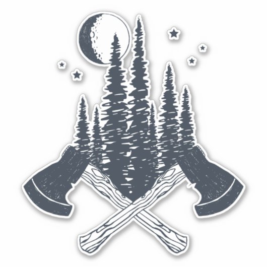 Hipster Lumberjack Scene Sticker (Voorkant)