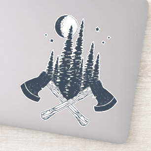 Hipster Lumberjack Scene Sticker