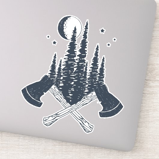 Hipster Lumberjack Scene Sticker (Detail)
