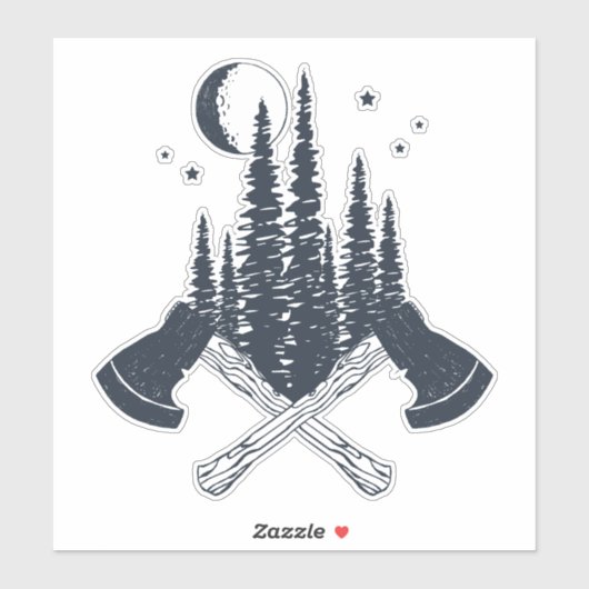 Hipster Lumberjack Scene Sticker (Vel)
