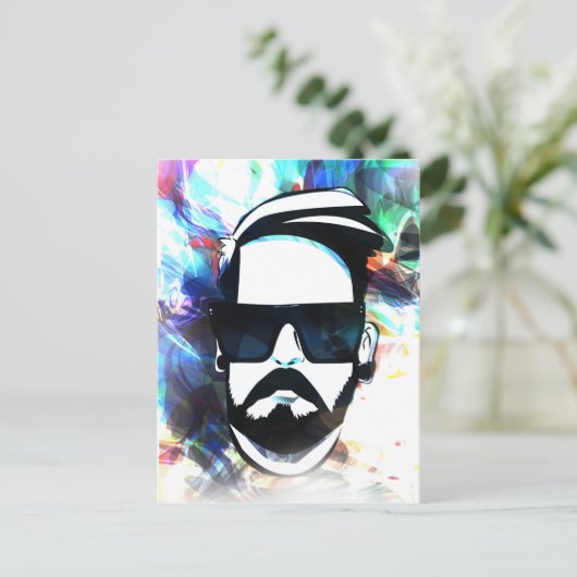Hipster Man Briefkaart (Staand voorkant)