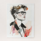 Hipster Man Tekening Legpuzzel (Verticaal)