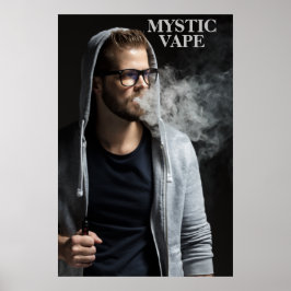 Hipster Man Vaping Vape Shop Business aanpassen Poster