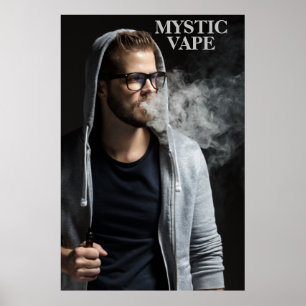 Hipster Man Vaping Vape Shop Business aanpassen Poster