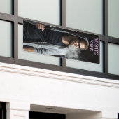 Hipster Man Vaping Vape Shop Business aanpassen Spandoek (Buitenkant Gebouw)