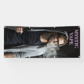 Hipster Man Vaping Vape Shop Business aanpassen Spandoek (Horizontaal)
