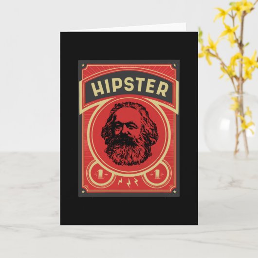 Hipster Marx Retro Poster Kaart (Gele Bloem)