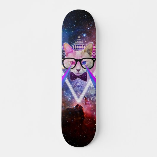Hipster Melkwegkat Persoonlijk Skateboard (Voorkant)