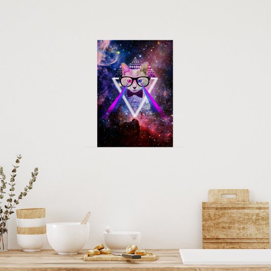 Hipster Melkwegkat Poster (Keuken)
