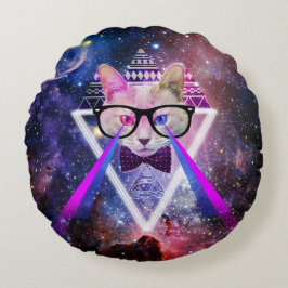 Hipster Melkwegkat Rond Kussen