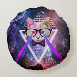 Hipster Melkwegkat Rond Kussen