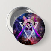 Hipster Melkwegkat Ronde Button 7,6 Cm (Voorkant /achterkant)