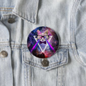 Hipster Melkwegkat Ronde Button 7,6 Cm (In situ)