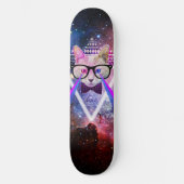 Hipster Melkwegkat Skateboard (Voorkant)