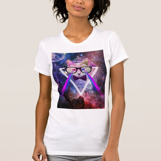 Hipster Melkwegkat T-shirt (Voorkant)