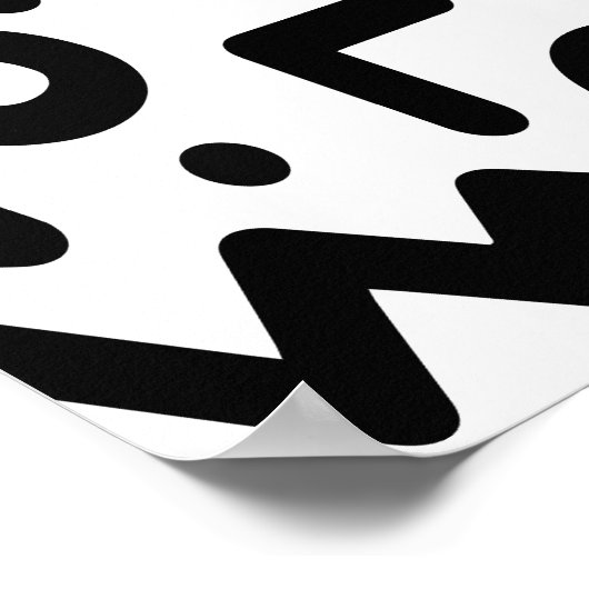 Hipster Memphis Style zwart-wit geometrisch Poster (Hoek)