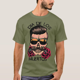 Hipster_mexicence_tete_de_dood_crane_fleur_rose_ci T-shirt