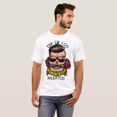 hipster_mexicry_tete_de_dode_crane_fleur_rose_mo t-shirt (Voorkant volledig)