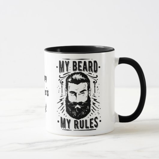 hipster mijn baard mijn regels vaderdag mok (Rechts)