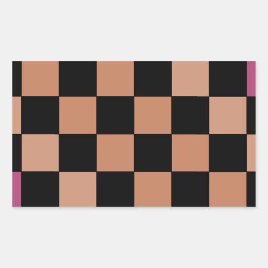 Hipster Modern dambord Rechthoekige Sticker (Voorkant)