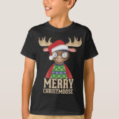 Hipster Moose - Santa Hat - Vrolijk Christmoose Ch T-shirt (Voorkant)