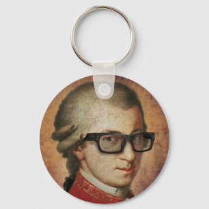 Hipster Mozart klassieke muziek Sleutelhanger