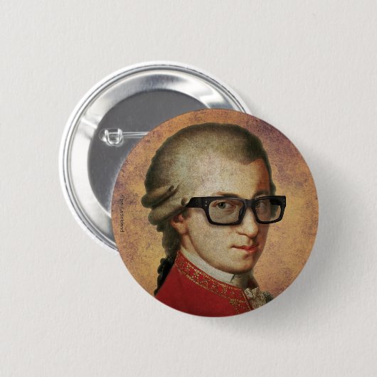 Hipster Mozart Ronde Button 5,7 Cm (Voorkant /achterkant)