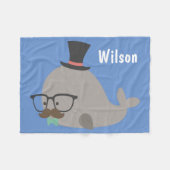 Hipster Mr Cool Whale Baby Boy Fleece Deken (Voorkant (Horizontaal))