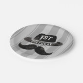 Hipster Mr. Mustache Pet Glazen 1e Verjaardag Papieren Bordje (Gekanteld)